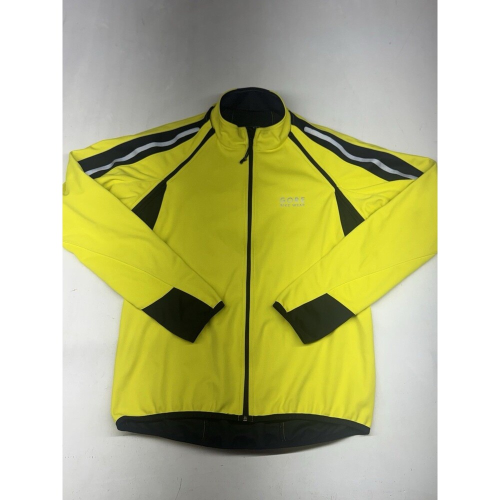 GORE Bike Wear Windstopper Soft Shell Cycling Jacket Yellow Black Size Large